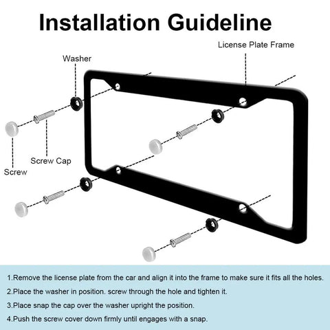 Installation guide for Super Slick Custom License Plate Frame With 4 Holes And Personalization Add Text Or Image Logo Aluminum