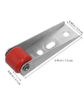 Anti Sag Heavy Duty Directional Caster Wheels For Sliding Barn Doors And Gate Rollers Smooth As Butter Quiet Roll Built Tight For Backyard Projects Today showing red roller on steel bracket.