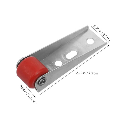 Anti Sag Heavy Duty Directional Caster Wheels For Sliding Barn Doors And Gate Rollers Smooth As Butter Quiet Roll Built Tight For Backyard Projects Today showing red roller on steel bracket.