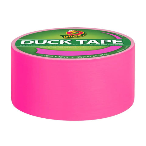Neon Pink Duct Tape 1.88 Inch By 15 Yard Heavy Duty Roll For Repairs, Crafts, And Diy Projects, Removable Up To Three Weeks