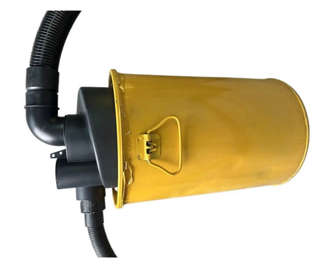Side view of 2.5 Inch Double Filtration Cyclone Dust Collector For Woodworking DIY Turbocharged Filter Industrial Separator