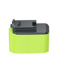 Real Deal Porter Cable To Ryobi Battery Adapter For Older 18 Volt Cordless Tools With Hella Durable Abs Build and snug fit design, green and black.
