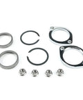 Heavy Duty Exhaust Flange Install Kit For Classic Motorcycle Cruisers Featuring Premium Sealing Bolts with flanges, sealing rings, and nuts.