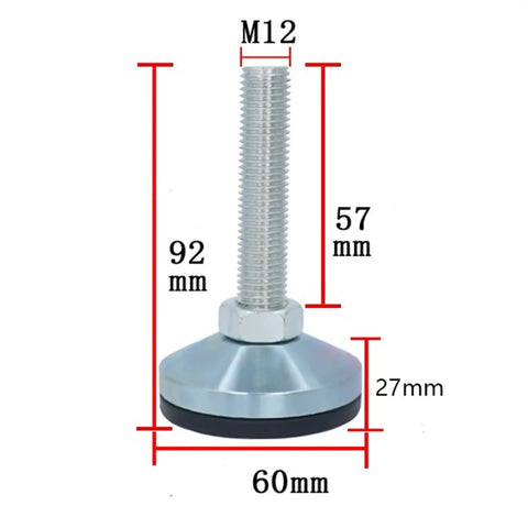 Tough As Nails Adjustable Leveling Feet Four Pack Heavy Duty Carbon Steel Supports For Furniture And Machinery Quick Threaded Screw Lifts Uneven Floors Straight Up Keeps Your Setup Rock Solid Guaranteed with measurements.