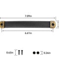 Dimensions of Two Pack Black Leather Drawer Handles With Mounting Screws for Cabinets, Drawers, Trunks and Suitcases.
