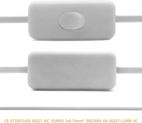 Close-up of Six Foot T5 T8 LED Tube Power Extension Cable With On Off Switch 3 Pack For Integrated LED Light Fixtures