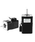 Two black NEMA17 stepper motors with silver front plates; one shows HANPOSE 42HS34-YC-PD label.
