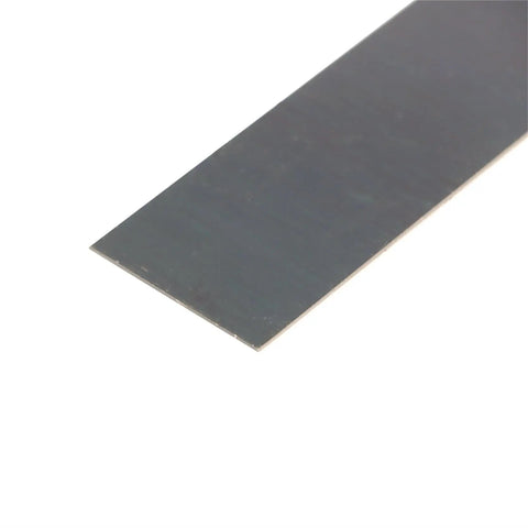 Close-up of steel parallel from 40 Pack Steel Parallels For Machinists, One Thirty Second Inch Thick By 6 Inch Long, Hardened Precision Parallels.