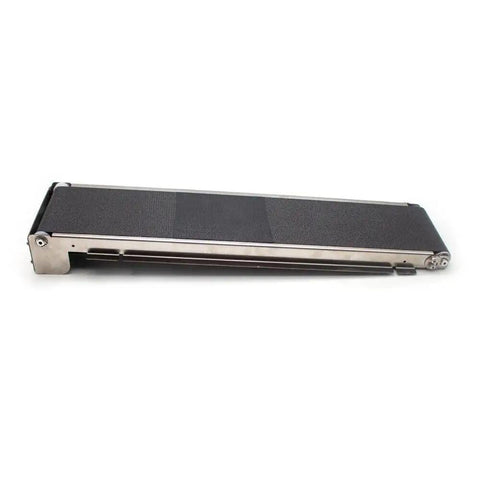 DC 24V Stainless Steel Mini Conveyor Belt System for vending machines, 460mm by 85mm, PU belt, side view, no power supply