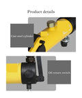 Close-up view of cast steel cylinder and oil return switch of Heavy Duty Hydraulic Pipe Bender Badass Workhorse 10 Ton 100KN Pushing Power Nails 13 To 34 Mm Tubing Bends Stress Free No Sweat Premium Grip And Longevity.