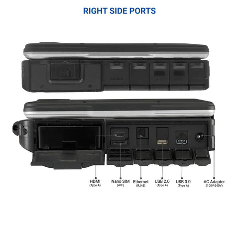 Right side ports of Toughbook 31 Cf 31 Mk5 Rugged Laptop With 13.1 Inch Xga Touchscreen Intel I5 2.3Ghz 16GB Ram 1TB SSD 4G LTE