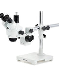 Professional Trinocular Stereo Zoom Microscope With Boom Stand, Long Working Distance, 10X Super Widefield Eyepieces, Adjustable Interpupillary, A Solid Workhorse For Circuit Boards And Dental Appliances on boom stand