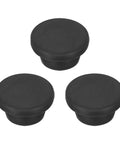 Three Pack T Shaped Silicone Plugs 20mm Diameter Snap In Hole Seal Covers Black Round Rubber Stopper For Kitchen Waterproof Sealing Bulkheads