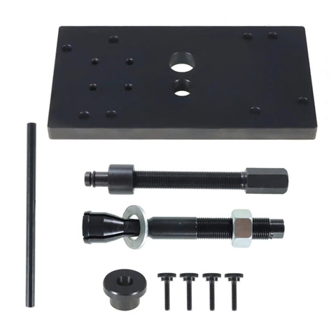 Motorcycle M8 Inner Camshaft Bearing Remover Puller And Installer Tool with beefy steel components displayed on white background