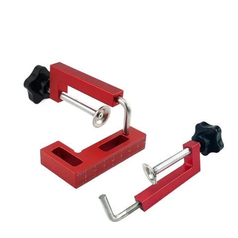 Dead Easy Quick Release Aluminum Miter Clamps With Killer 600 Pound Grip And Non Marking Rubber Pads, red clamps with adjustable screws