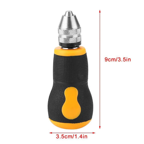 Mini Hand Drill With 10 Pc Twist Bit Set, Portable Precision Pin Vise For Jewelry And Woodcraft, compact 9cm tool with non-slip grip.