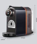 Front view of black Capsule Coffee Machine For Home And Office Boss Level Espresso Maker with 500ml water tank, 960W