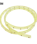 Nail Smooth Curves In Your Woodworking Projects With This Flexible Curve Router Guide Built Tough From Polyurethane And Equipped With Durable Brass Bushings Two Meters Long, featuring a bendable yellow strip.