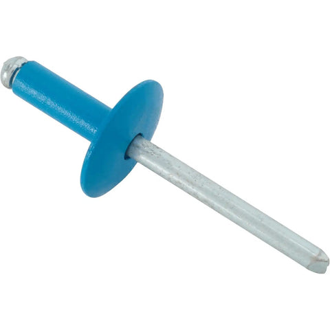 Built Tough Blind Rivets 3/16 Inch Large Head White Aluminum With Steel Shank 250 Pack Box For Quick Sheet Metal Fixes Rock Solid Grip Range Quarter To Three Eighths