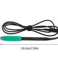 Six Hole T245 Soldering Handle with high-temp silicone grip and cable, 20.2cm length, for precision stations, pro grade design