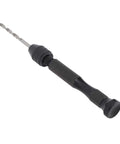 57 Piece Hand Drill Kit with adjustable bit holder and notched grip, one drill bit visible, ideal for DIY and PCB work, black handle visible.