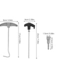 Heavy Duty Carbon Steel Tent Stakes Set With Plastic Head And Gray Remover Tool 8x200mm Screw Ground Anchors dimensions