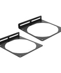 Two Pack PC Fan Mounting Brackets For CPU Coolers Rock Solid Iron Construction Portable Design Easy Tool Free Mount Keeps Cooling Fans Snug In PC Chassis To Boost Airflow And Performance, black iron, 13x12x2 cm