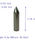 Glue On Field Points For Archery 12 Pack Stainless Steel Tips For 6mm Wooden Bamboo Arrows 7mm OD 6mm ID 54 Grain Close-up