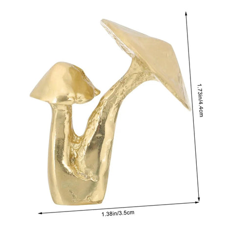 Brass Mushroom Cabinet Knobs And Drawer Pulls 2 Pack polished brass handles showing size dimensions for home hardware