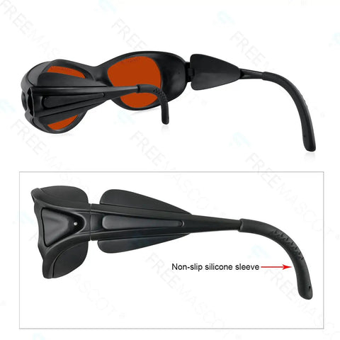 OD 6 Plus Laser Safety Specs For 190nm To 550nm Wavelengths Violet Blue Green Laser Eyewear Pro Grade Frame Style 2 Black