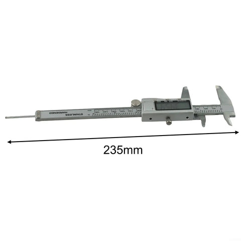 Digital Vernier Caliper 0-150mm Stainless Steel LCD(With battery) measuring tool with a large display and stainless steel body.