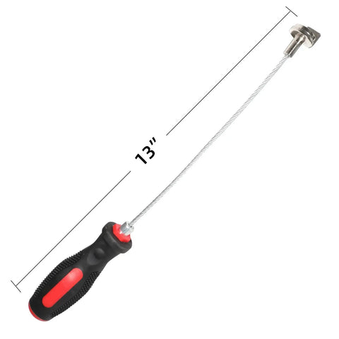 Magnetic Oil Drain Plug Remover Tool With Flexible Shaft 13 Inch Reach No Burn Oil Change Pickup Tool Wrench Style Sump Plug Remover For Hard To Reach Drain Plugs And Safer Smarter Automotive Maintenance