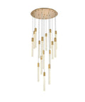 Top Shelf Modern Ceiling Pendant Light Featuring 16 Bright Crystal Accents In Sleek Satin Gold Finish, showcasing elegant crystal design.