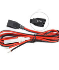 Heavy Duty 16AWG 1.5M CB Radio Power Cord 3-Pin 2-Wire With 15A Fuse, Battery Direct Power Cable for CB and Ham Radios