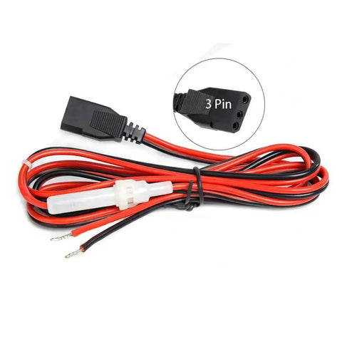Heavy Duty 16AWG 1.5M CB Radio Power Cord 3-Pin 2-Wire With 15A Fuse, Battery Direct Power Cable for CB and Ham Radios