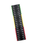 Gym Weight Stack Labels For Weight Identification On Fitness Equipment For Home Or Commercial Gyms, 10 To 200 Lb Decals, 7 Cm By 1.2 Cm, Easy Peel And Stick, Clear Organization For Workouts showing various weight values in pounds and kilograms.
