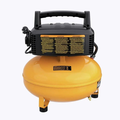 Bostitch 6 Gallon Pancake Air Compressor With Oil-Free Pump And High-Flow Delivery Up To 150 PSI And 2.6 SCFM For Nails, Staples And Finish Work In Garage Or Shop Easy Portability
