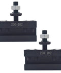 Premium Two Pack Ax Style Piston Tool Holder For Mini Metal Lathes tough steel design with quick change post handles for half inch bits.