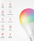Smart Color Changing Light Bulbs Starter Kit With Hub For Alexa And Google Home Dope Vibe A19 E26 features and bulb image