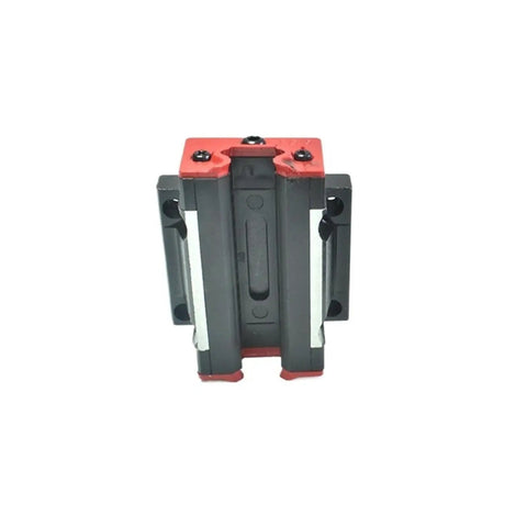 Precision Engineered Metal Linear Motion Guide Slider Rail Block Kit For Slick 3D Printers And Diy Cnc Builds Compact Built Tough Glide Track Assembly front view of slider block with sealed track and red accents.