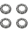 Four stainless steel Five Sixteenth Ball Bearings Set For Bike Crank Bottom Bracket Replacement Retainer Cages in a grid layout