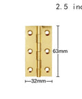 Two Pack Brass Door Hinges 1 To 3 Inch For Cabinets Drawers And Wooden Boxes, 2.5 inch brass hinge with measurements