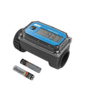 Digital Turbine Water Flow Meter With Nylon Body, Reads 3-30 GPM, Lightweight 12 Oz, Easy Nozzle Mount For Quick Reading, Water Only Meter, Durable Nylon Sensor, Includes Batteries And Manual, with batteries shown