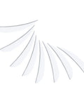 8 white 4 Inch Real Feather Archery Fletches Right Wing For DIY Arrows Shafts Elevate Flight Stability arranged in fan shape