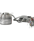 Incremental Rotary Encoder With Hollow Shaft 8.5020 0310.1024S090 for CNC Machines features cables for connection; durable metal casing.