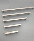 Champagne Oval Flat Cabinet Handles Set In Stainless Steel For Kitchen Cabinets And Dressers, 5 handles displayed