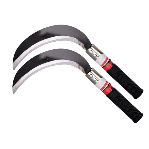 Two Piece Manganese Steel Weeding Sickle With Short Handle Grass Cutter For Gardening Farming Harvesting And Tree Cutting Heavy Duty Garden Tool Set