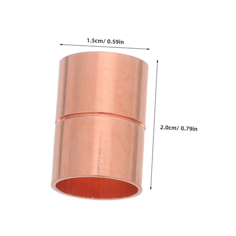 Sick 12 7 Mm Copper Pipe Couplings With Groove Stop For Seamless Welding And Air Conditioning HVAC Water Systems That Hold Pressure Like A Boss, close-up view showing dimensions.
