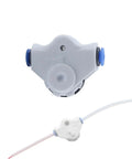 Manual Filament Feeder Adapter For BambuLab P1P P1S X1 X1C A1 AMS Lite Dryer Box, shown with PTFE tube connection