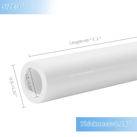 One Inch PVC Pipe Set Ten Pieces Schedule 40 White For DIY Projects At Home Garden Greenhouse Shed And Workshop Great For Shelving Tents Rigs And More DIY Friendly, showing dimensions and thickness details